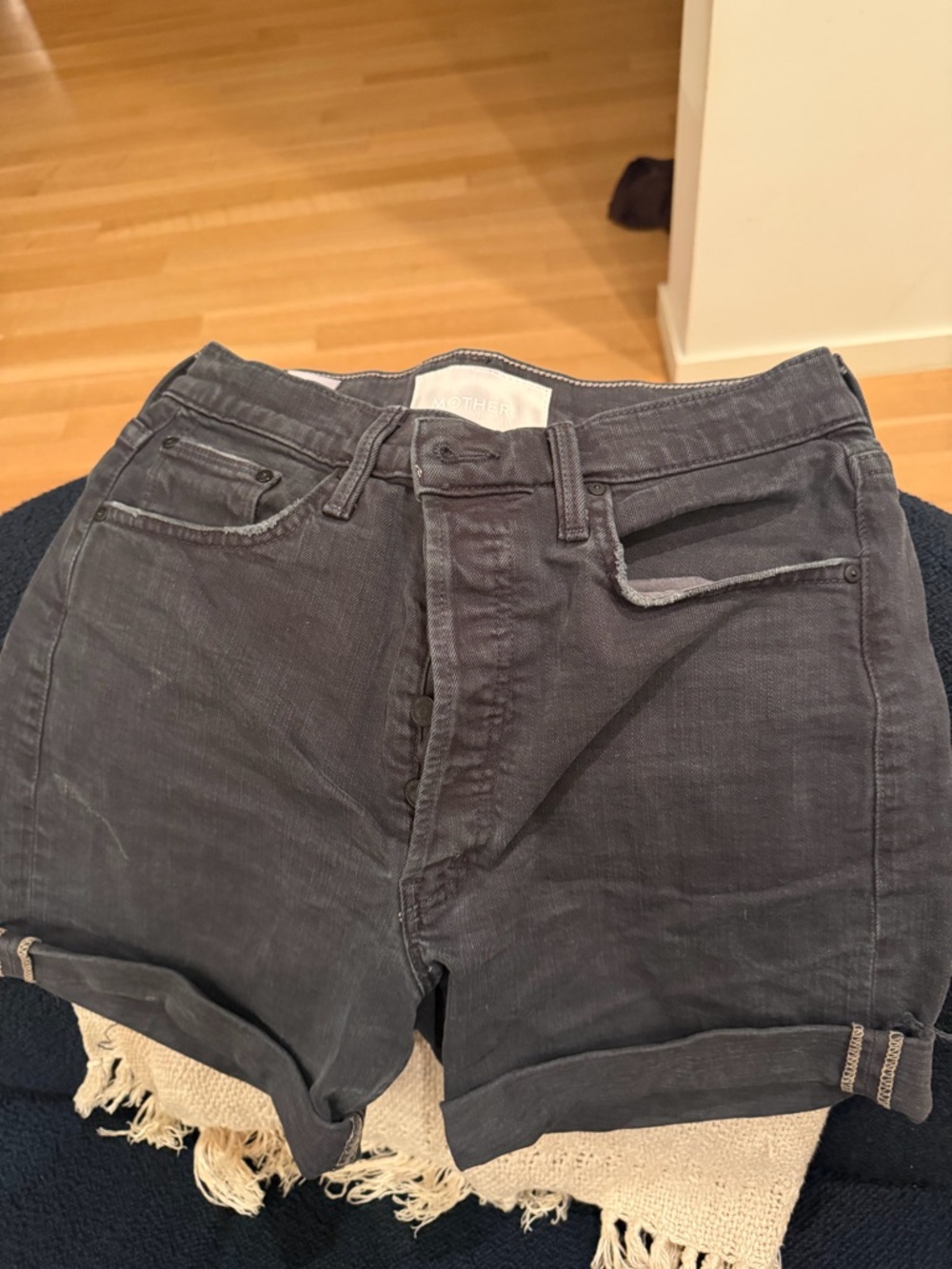MOTHER Men's Charcoal Corduroy Relaxed Shorts